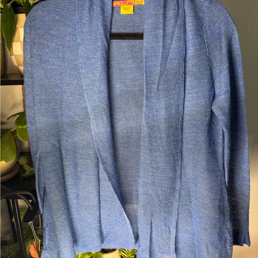 Blue Kuna Baby Alpaca and Silk Cardigan